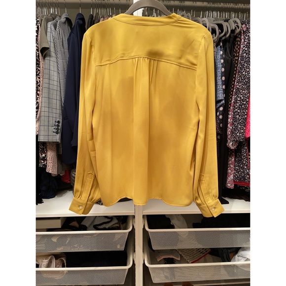 New Mustard Blouse with Front Pockets from Loft - Picture 6 of 8